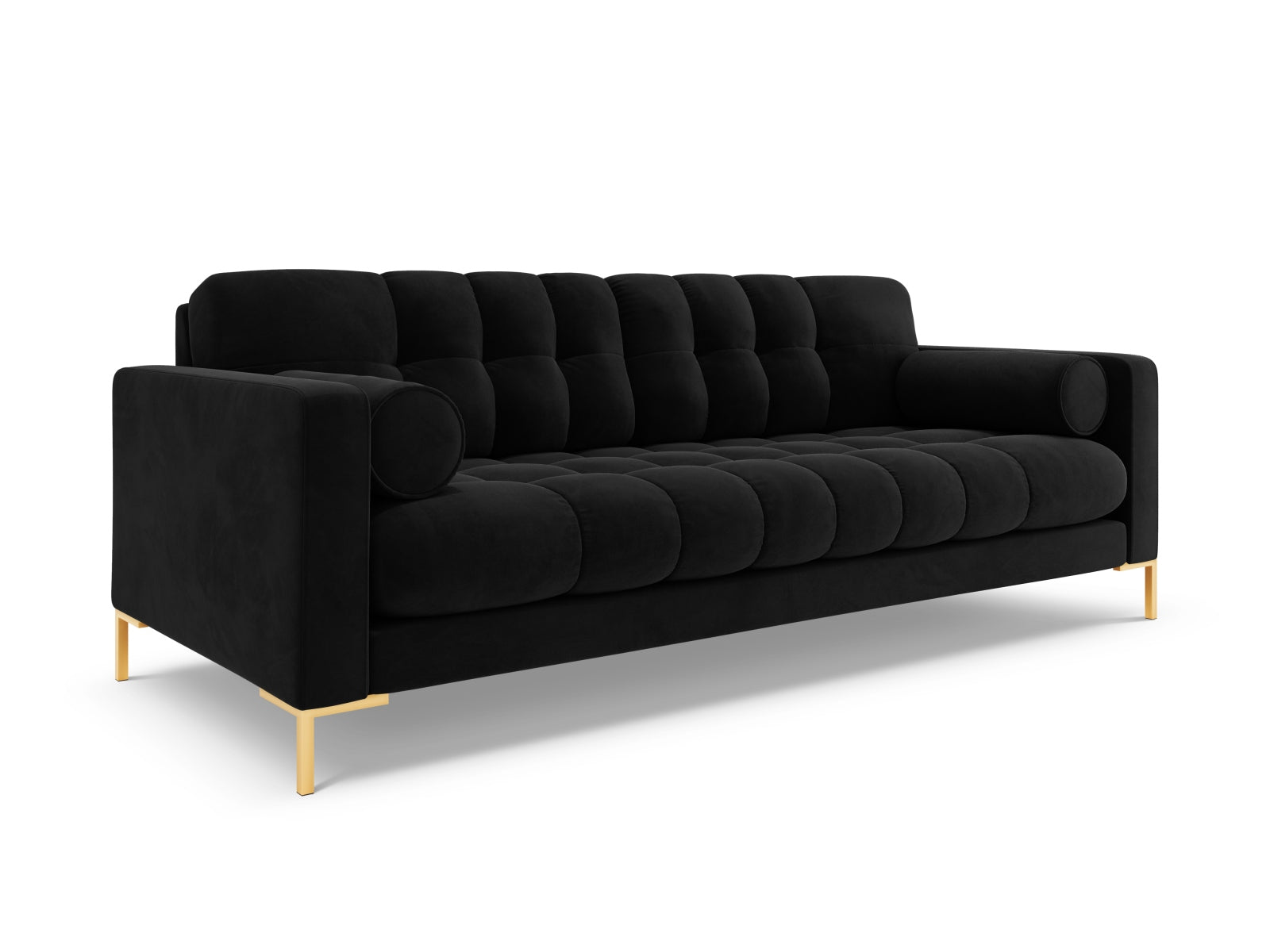 Elegantes 3-Sitzer Sofa Bali von Cosmopolitan Design in stilvollem Black-Bluvel, ideal für entspannte Stunden und modernes Wohndesign.