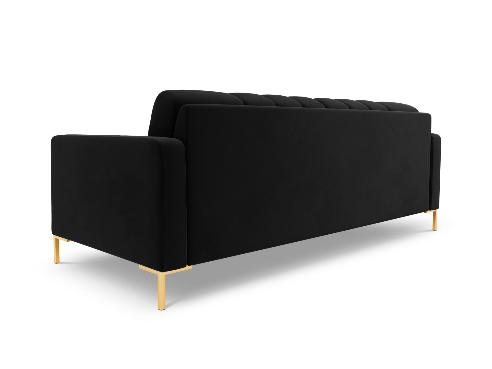 Elegantes 3-Sitzer Sofa Bali von Cosmopolitan Design in luxuriösem Black-Bluvel, ideal für entspannte Stunden und modernes Wohnen.