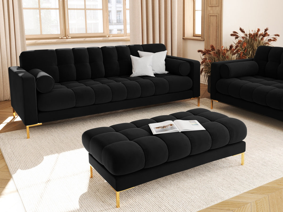 3er Sofa Bali von Cosmopolitan Design mit Stoffbezug, Holzrahmen und Metallbeinen