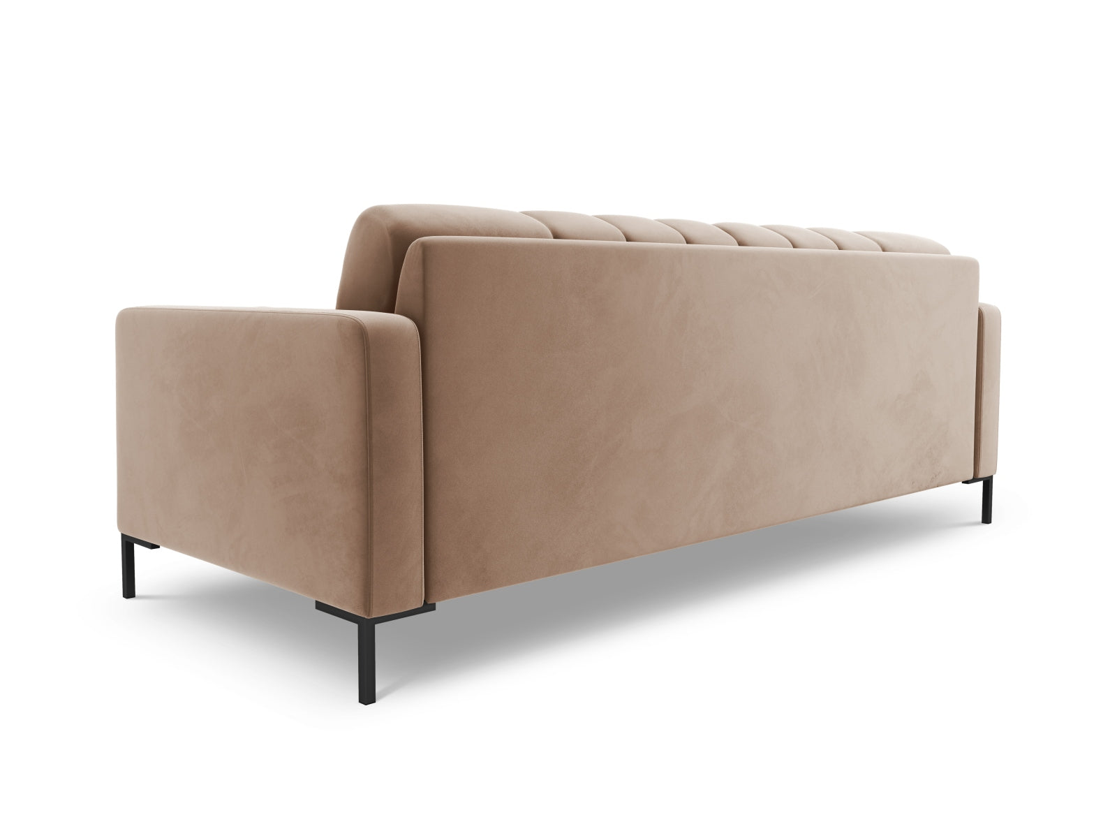 Elegantes 3-Sitzer Sofa Bali in sanftem Beige-Bluvel, ideal für gemütliche Wohnräume, entworfen von Cosmopolitan Design.