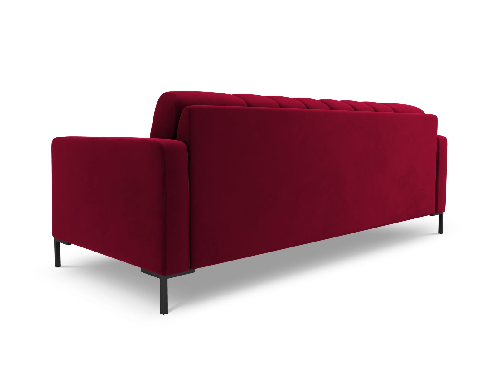 Elegantes 3-Sitzer Sofa Bali in Red-Bluvel, ideal für moderne Wohnzimmer, vereint Komfort und zeitgemäßes Design von Cosmopolitan.
