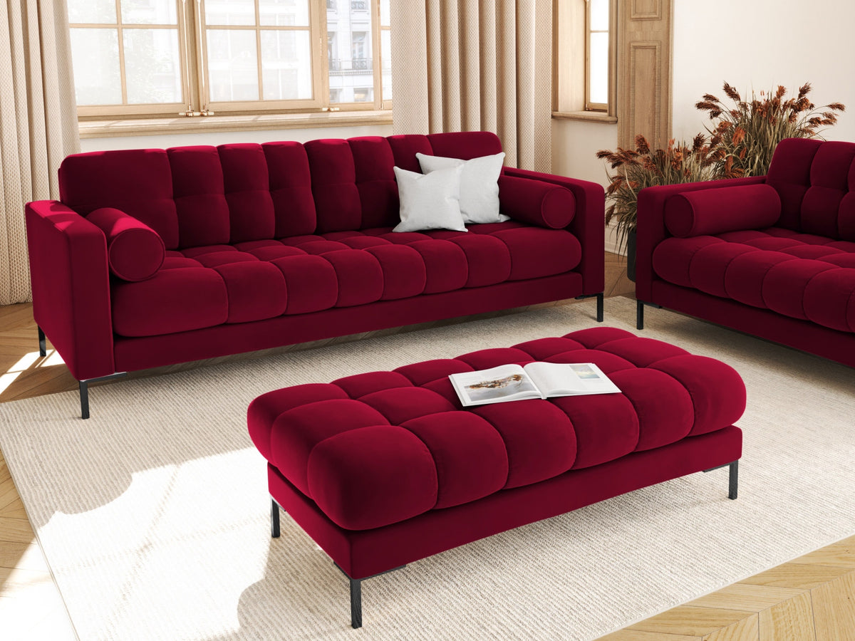 3er Sofa Bali von Cosmopolitan Design mit Stoffbezug, Holzrahmen und Metallbeinen