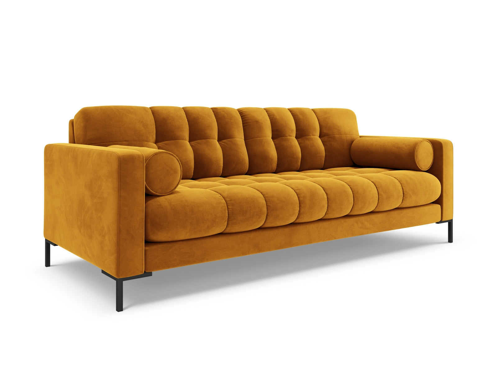 Elegantes 3-Sitzer Sofa Bali in stilvollem Yellow-Bluvel, ideal für moderne Wohnräume, erhältlich bei KAQTU Design AG.