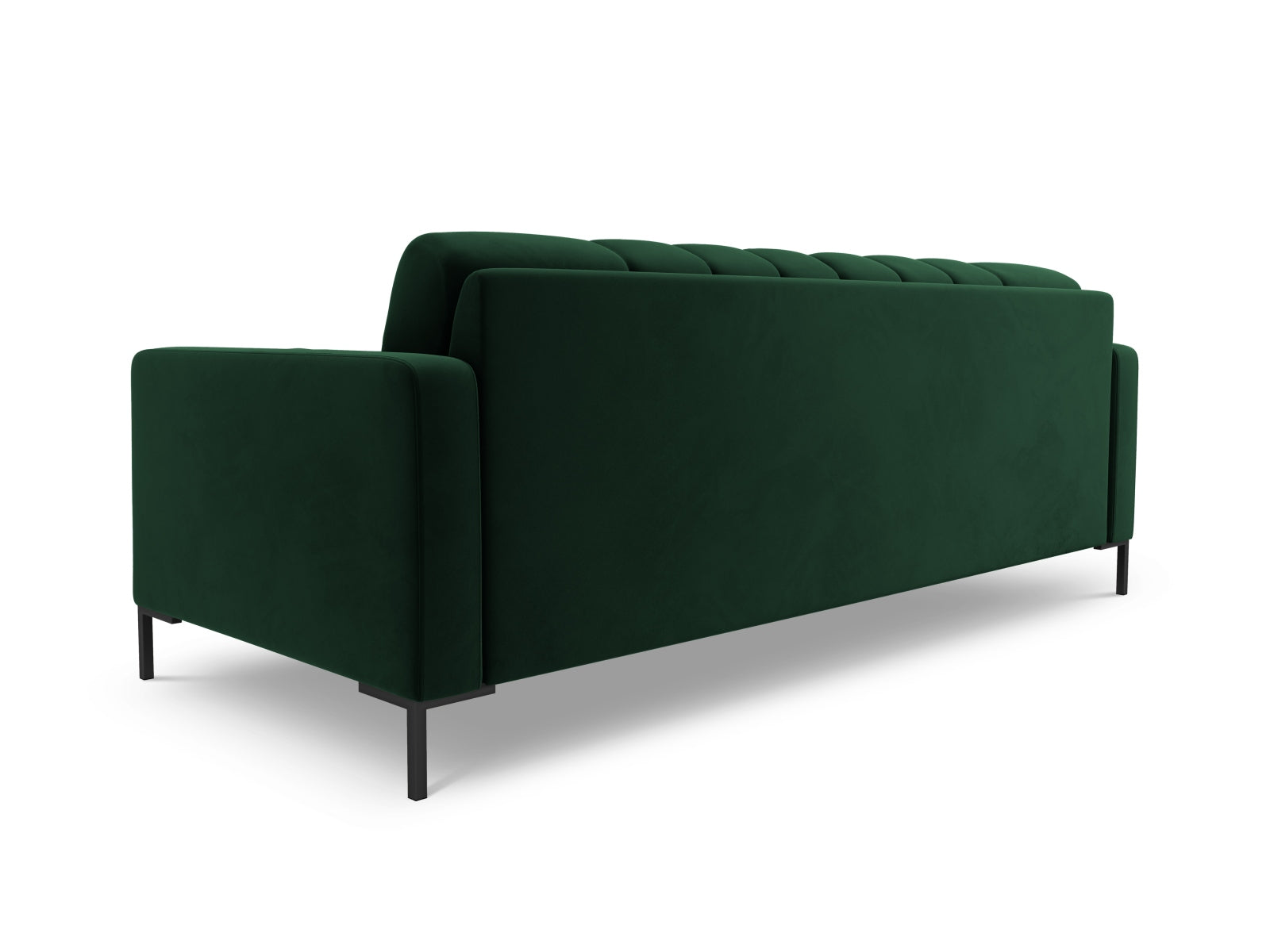 Elegantes 3-Sitzer Sofa Bali in edlem Bottle Green-Bluvel, ideal für stilvolle Wohnräume und entspannte Stunden.