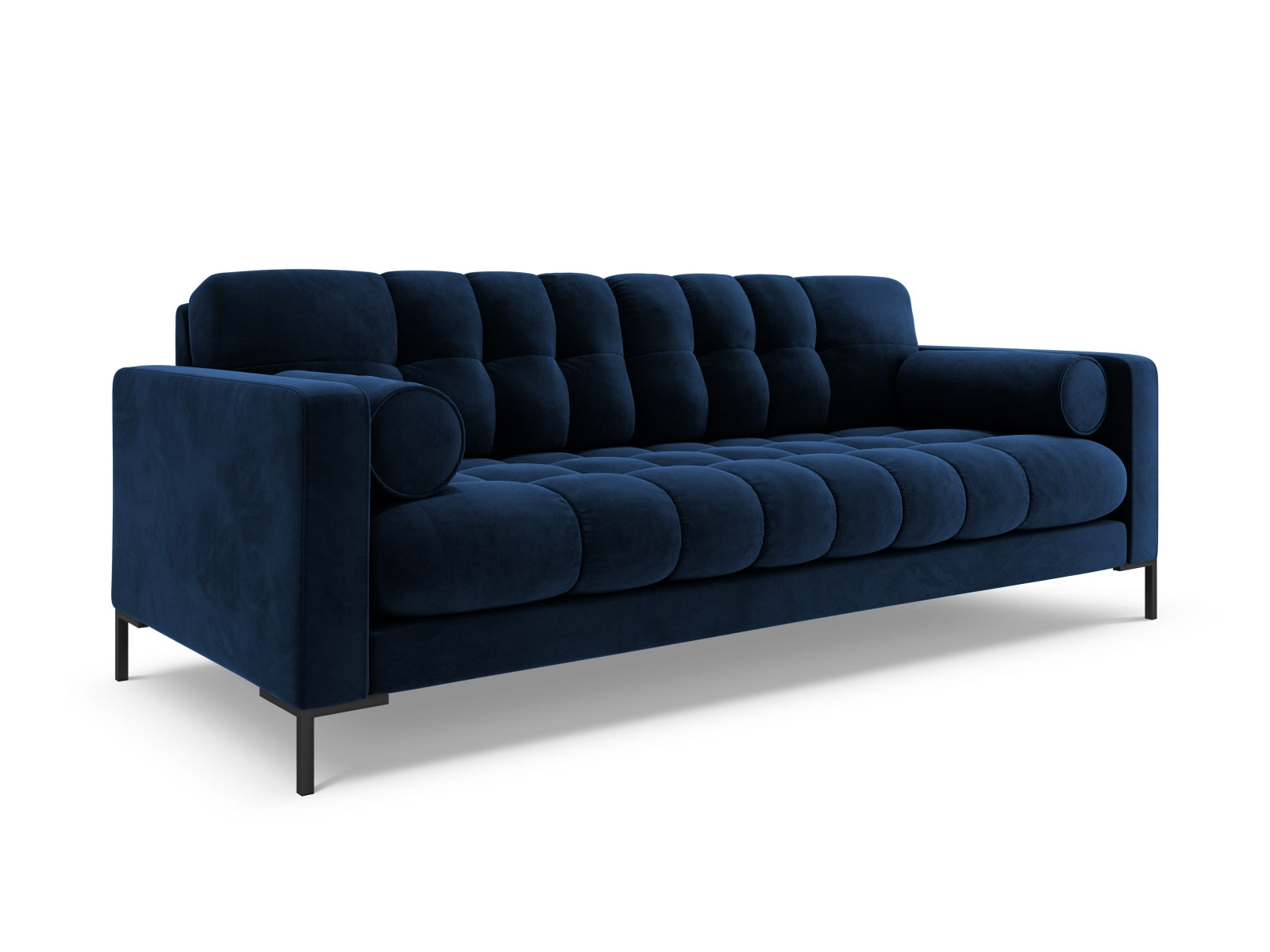 Elegantes 3-Sitzer Sofa Bali in Royal Blue-Bluvel, stilvoll und modern, ideal für jedes Wohnzimmer, erhältlich bei KAQTU Design AG.