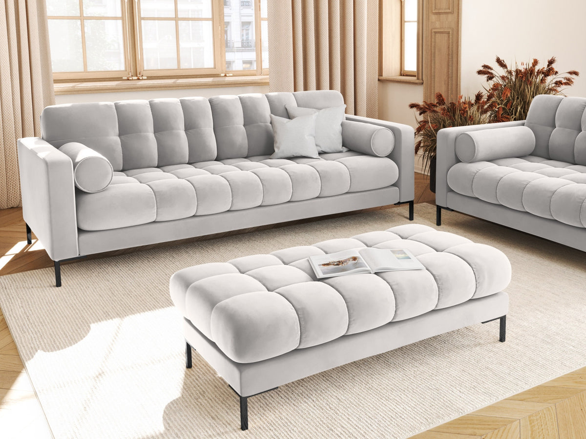 3-Sitzer Sofa Bali in Silver-Bluvel präsentiert im Onlineshop von KAQTU Design AG. 3er Sofa ist von Cosmopolitan Design