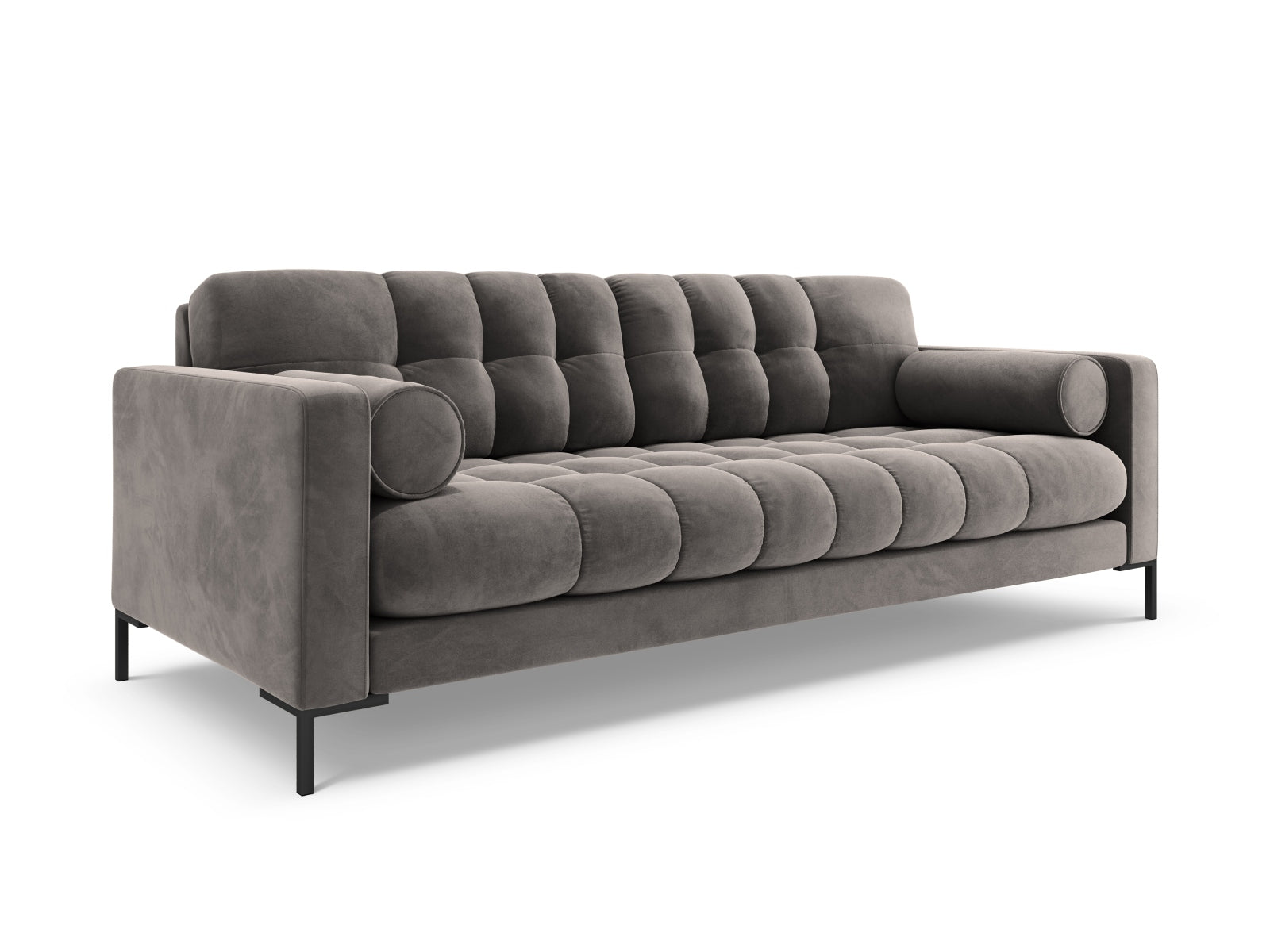 Elegantes 3-Sitzer Sofa Bali in sanftem Light Grey-Bluvel, ideal für stilvolle Wohnräume, präsentiert von Cosmopolitan Design.