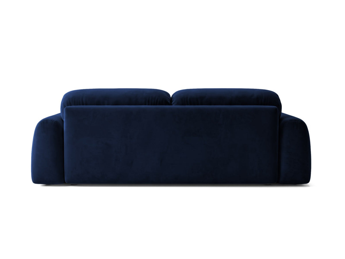 3er Sofa Milan mit Bluvel-Stoffbezug in Samtoptik auf schwarzen Kunststoffbeinen