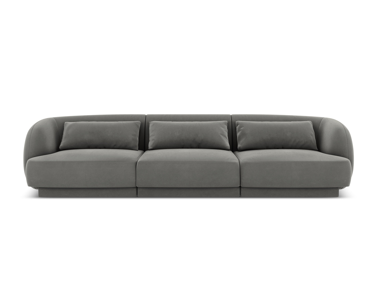 Tulum Velour Sofa 3 Sitzer 90cm in Light Grey-Bluvel präsentiert im Onlineshop von KAQTU Design AG. 3er Sofa ist von Cosmopolitan Design
