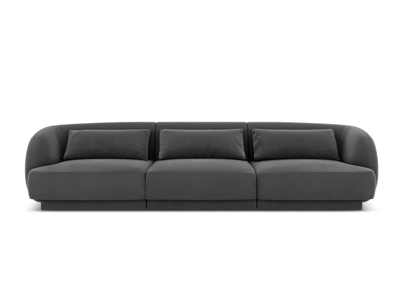 Tulum Velour Sofa 3 Sitzer 90cm in Grey-Bluvel präsentiert im Onlineshop von KAQTU Design AG. 3er Sofa ist von Cosmopolitan Design