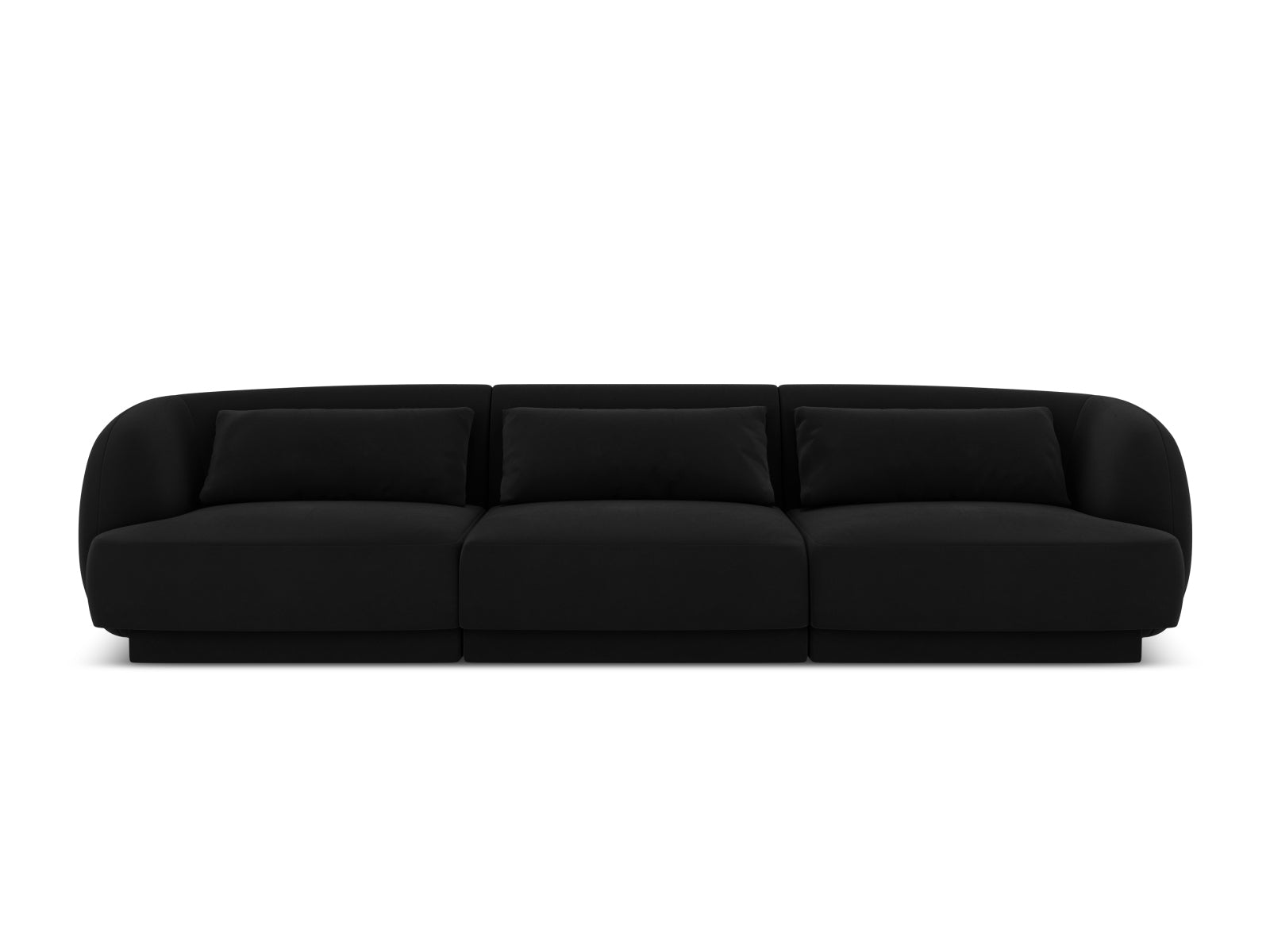 Tulum Velour Sofa 3 Sitzer 90cm in Black-Bluvel präsentiert im Onlineshop von KAQTU Design AG. 3er Sofa ist von Cosmopolitan Design