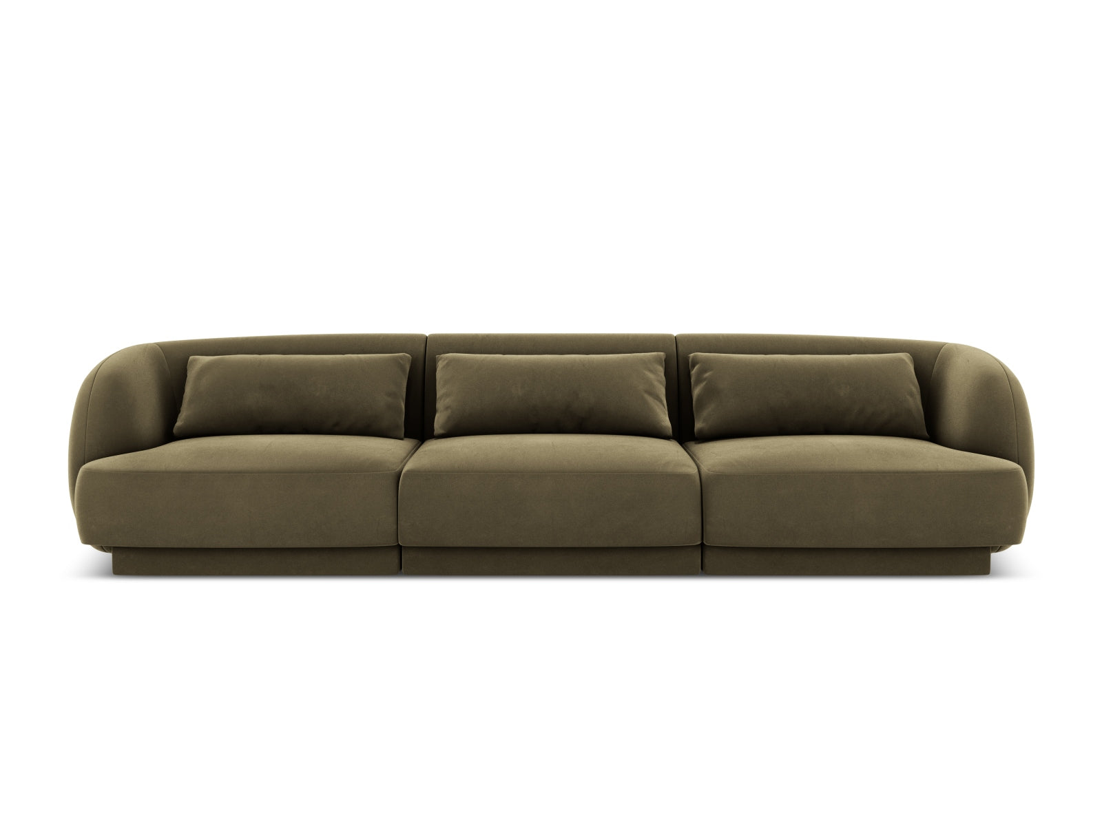 Tulum Velour Sofa 3 Sitzer 90cm in Green-Bluvel präsentiert im Onlineshop von KAQTU Design AG. 3er Sofa ist von Cosmopolitan Design