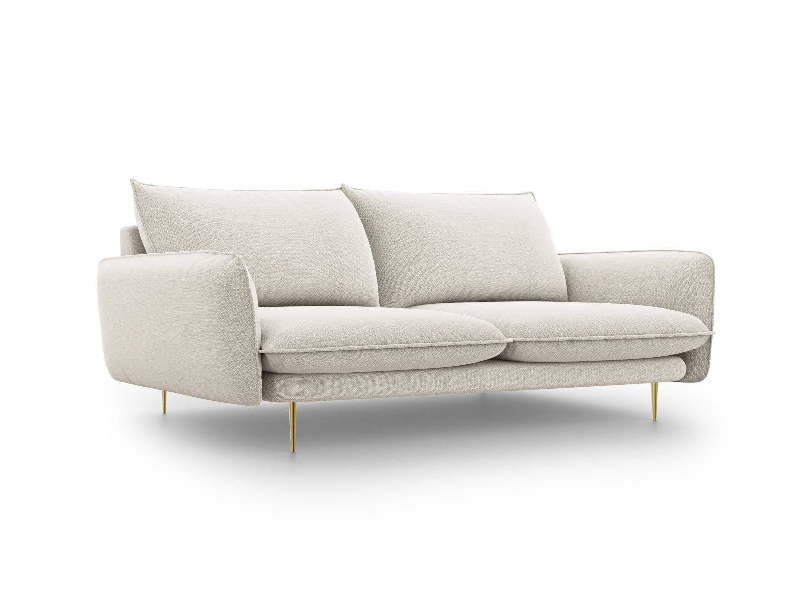 Vienna Sofa 3 Sitzer 92cm in Light Beige/Gold-Positano präsentiert im Onlineshop von KAQTU Design AG. 3er Sofa ist von Cosmopolitan Design