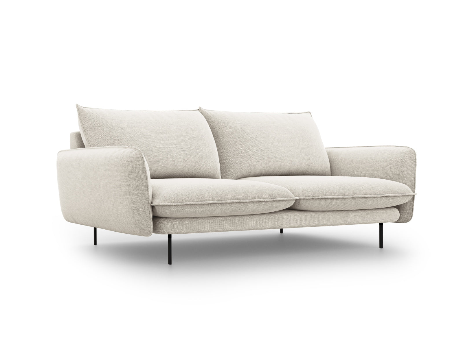 Vienna Sofa 3 Sitzer 92cm in Light Beige/Schwarz-Positano präsentiert im Onlineshop von KAQTU Design AG. 3er Sofa ist von Cosmopolitan Design