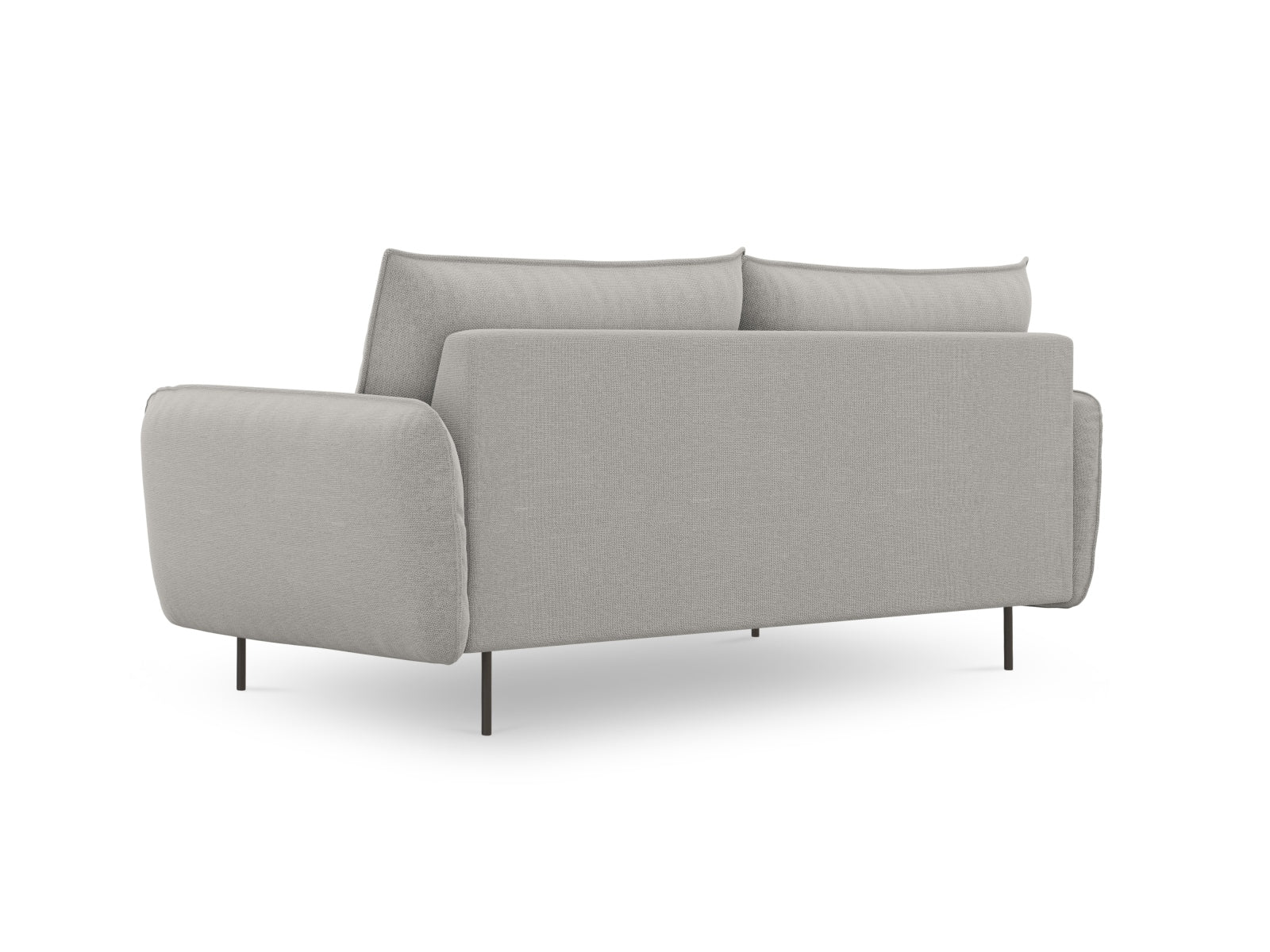 Modernes 3-Sitzer Sofa "Vienna" in dezentem Hellgrau und elegantem Schwarz, perfekt für zeitgemäße Wohnkonzepte von Cosmopolitan Design.