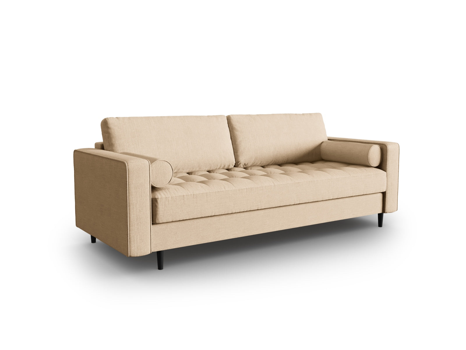 Elegantes 3-Sitzer Sofa Aspen in stilvollem Beige-Melva, ideal für moderne Wohnräume, erhältlich bei KAQTU Design AG.
