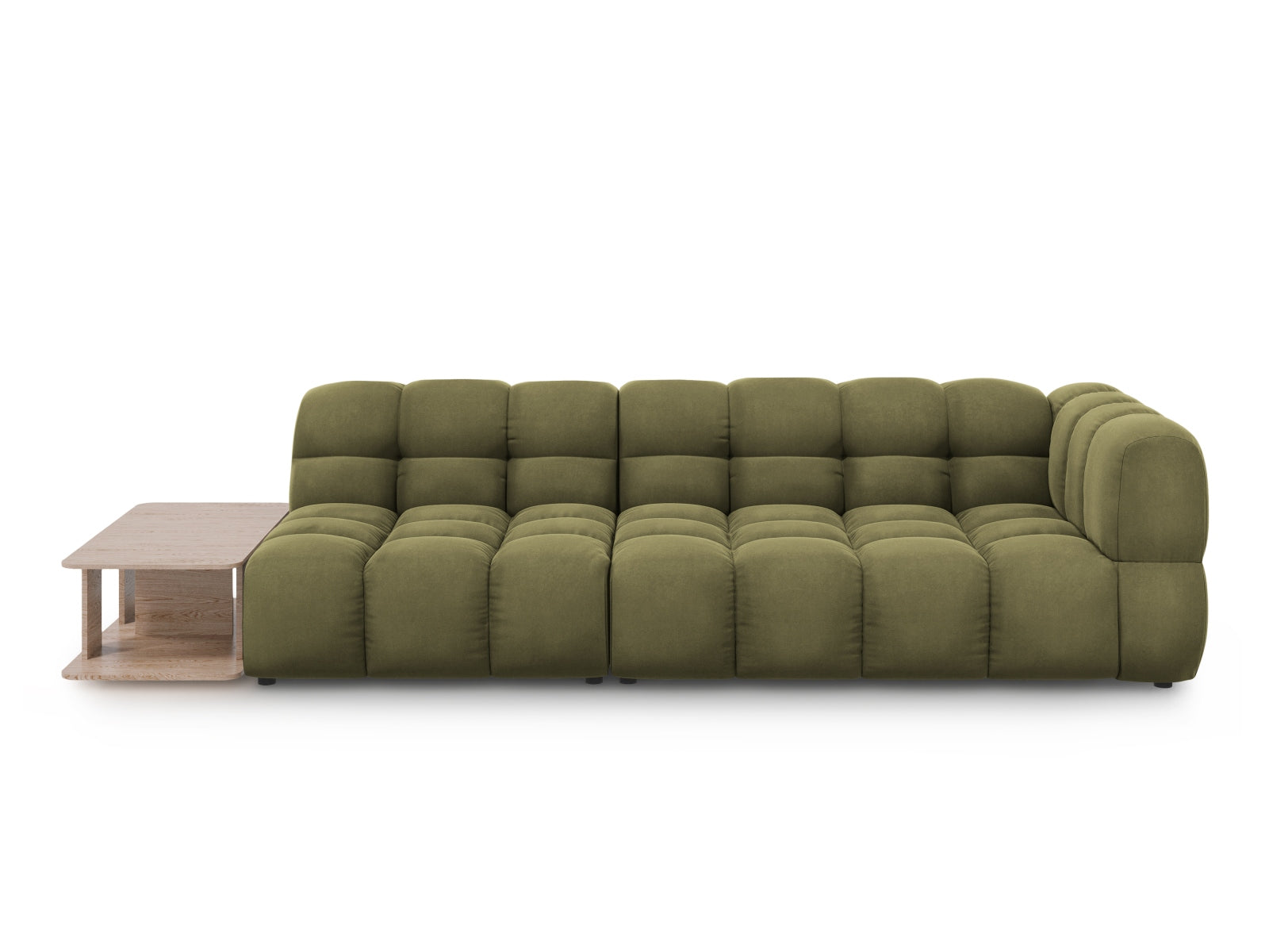 Sky Velour modulares Sofa links 4 Sitzer 102cm in Light Green-Casino präsentiert im Onlineshop von KAQTU Design AG. L-Sofa links ist von Cosmopolitan Design