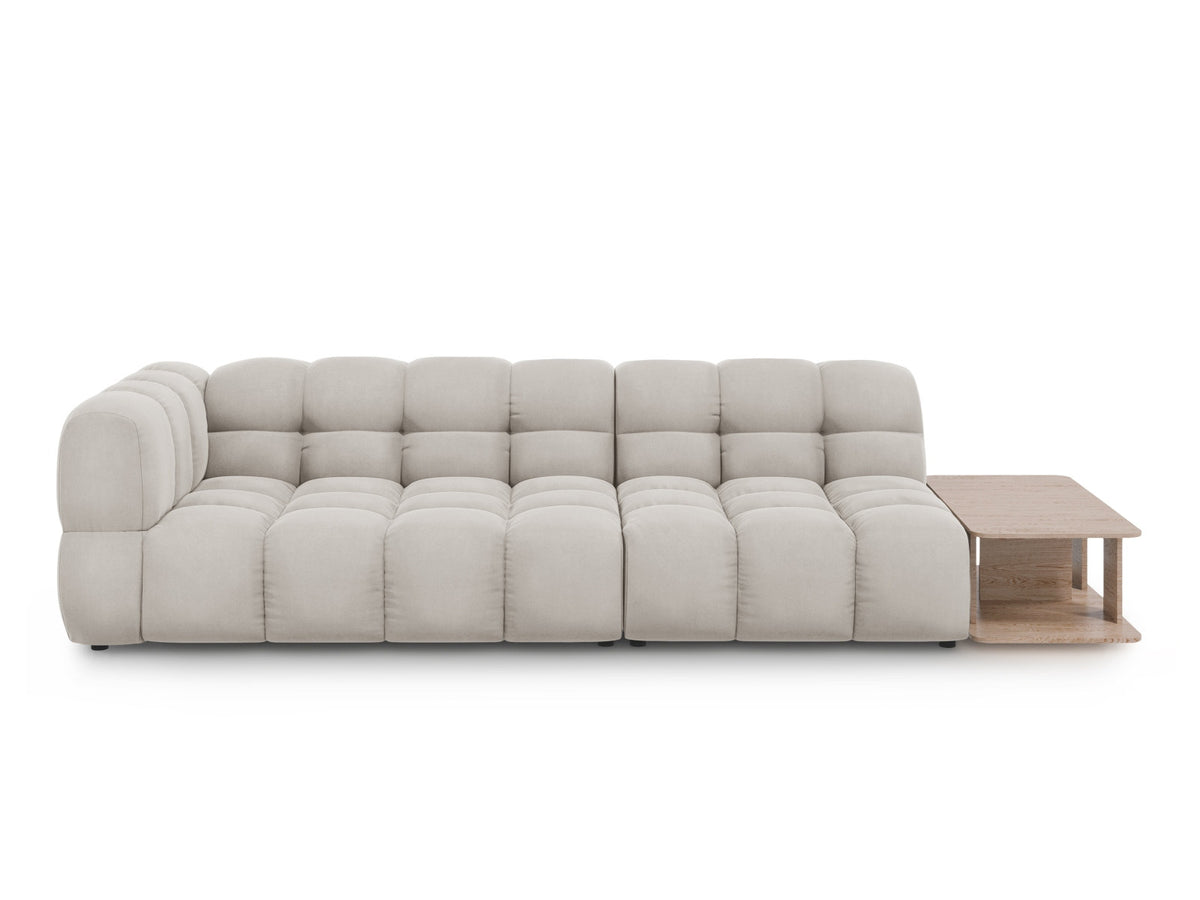 Sky Velour modulares Sofa rechts 4 Sitzer 102cm in Light Beige-Casino präsentiert im Onlineshop von KAQTU Design AG. L-Sofa rechts ist von Cosmopolitan Design