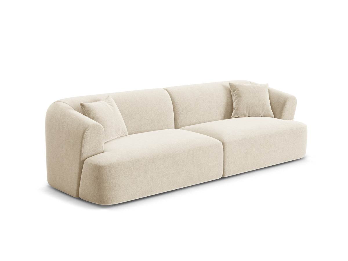 4er Sofa Campi von Cosmopolitan Design mit Stoffbezug und niedrigen schwarzen Beinen