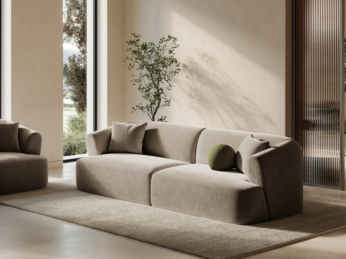 4er Sofa Campi von Cosmopolitan Design mit Stoffbezug und niedrigen schwarzen Beinen