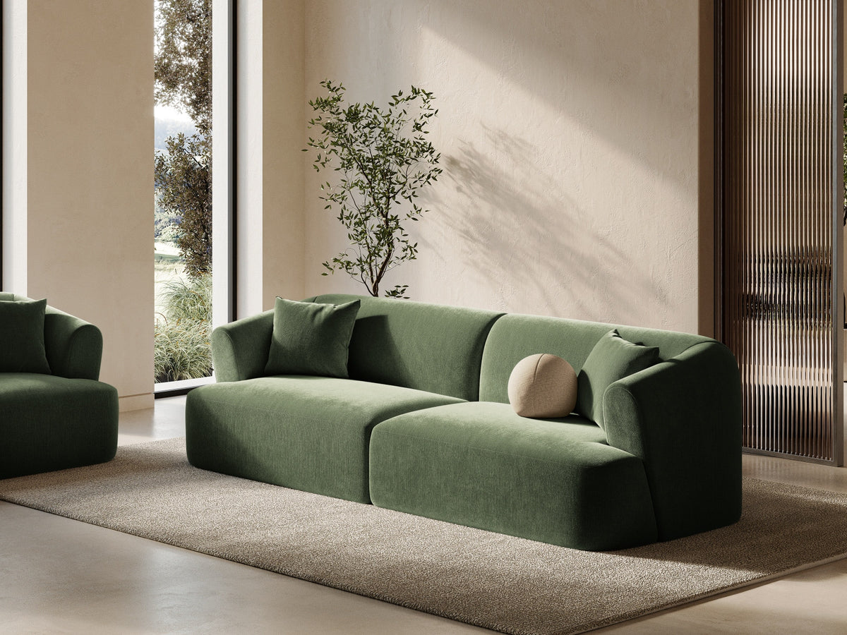 4er Sofa Campi von Cosmopolitan Design mit Stoffbezug und niedrigen schwarzen Beinen