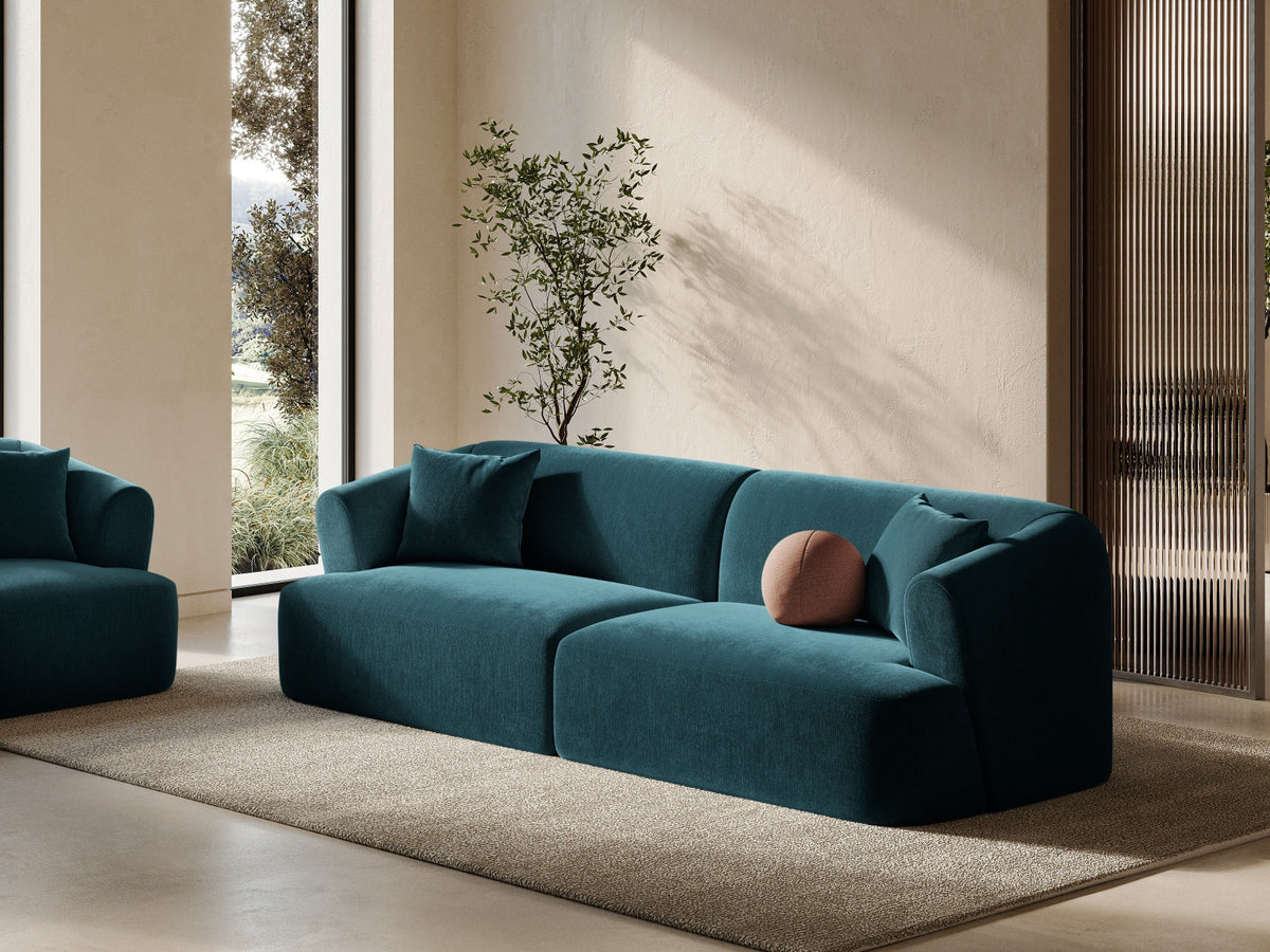 4er Sofa Campi von Cosmopolitan Design mit Stoffbezug und niedrigen schwarzen Beinen