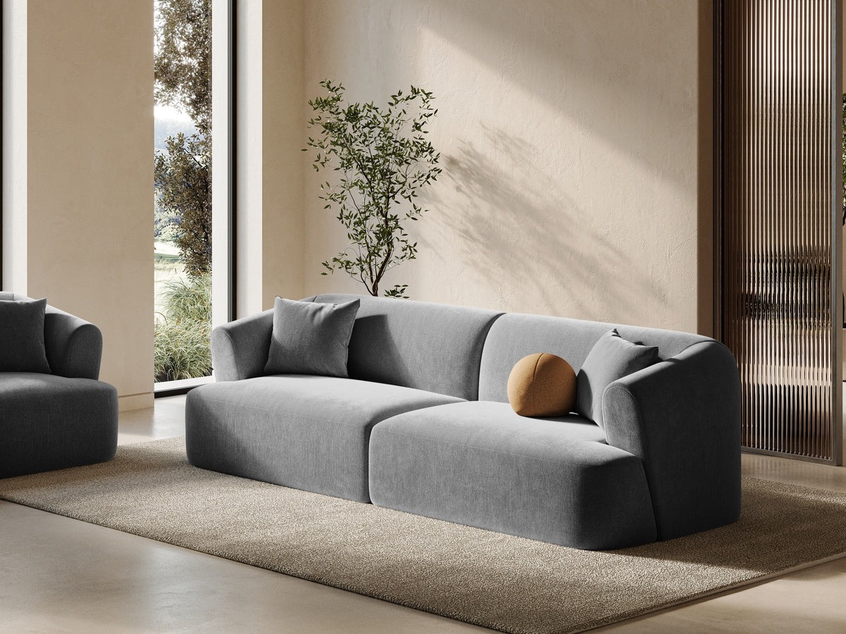 4er Sofa Campi von Cosmopolitan Design mit Stoffbezug und niedrigen schwarzen Beinen
