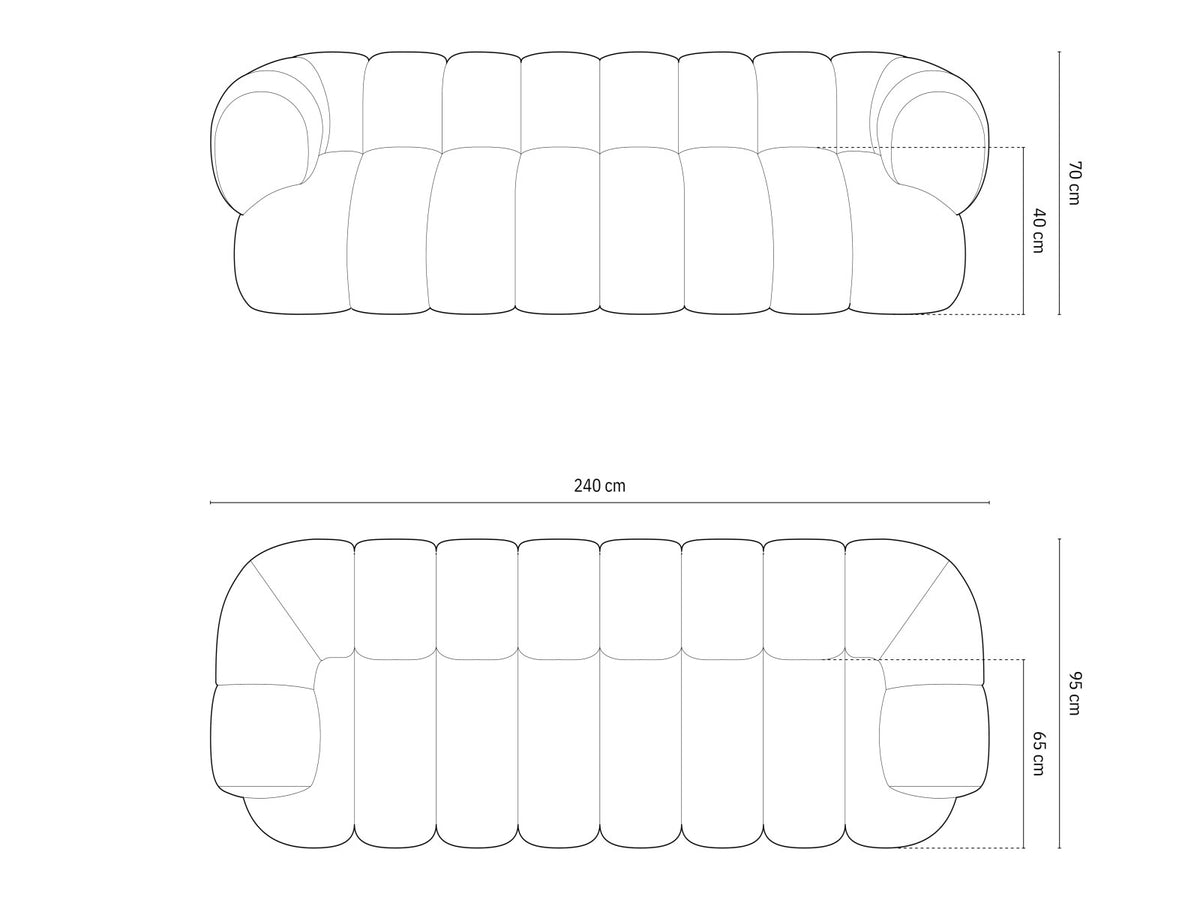 Koge Velour Sofa 4 Sitzer 95cm in Green-Vogue präsentiert im Onlineshop von KAQTU Design AG. 4er Sofa ist von Cosmopolitan Design