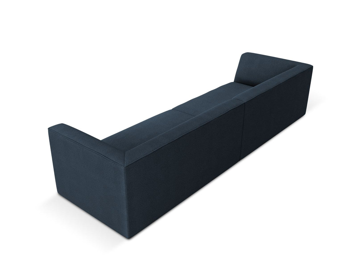 Beiges 4-Sitzer Sofa Siena mit strukturiertem Cordstoffbezug, Massivholzrahmen und schwarzen Kunststoffbeinen, moderne gerade Form.