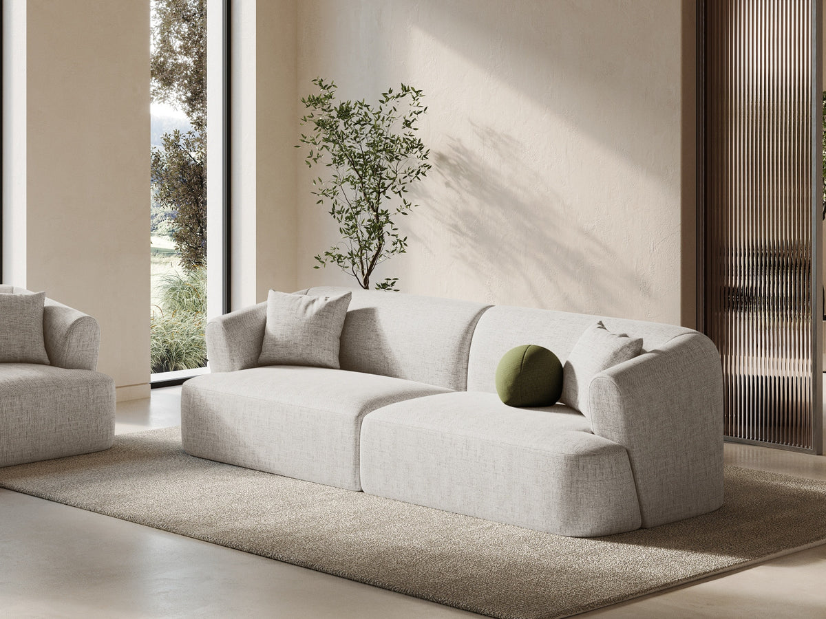 4er Sofa Campi von Cosmopolitan Design mit Stoffbezug und niedrigen schwarzen Beinen