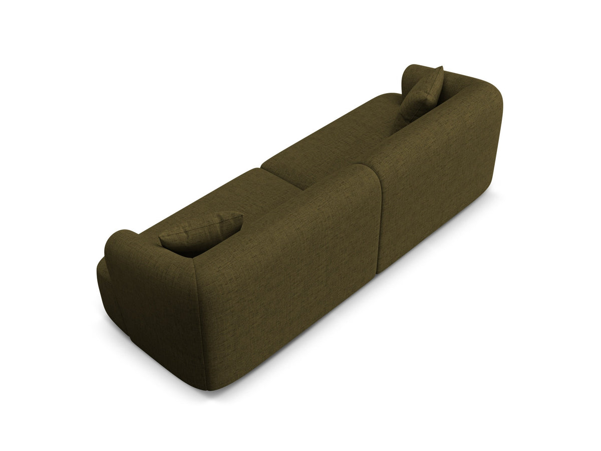 4er Sofa Campi von Cosmopolitan Design mit Stoffbezug und niedrigen schwarzen Beinen