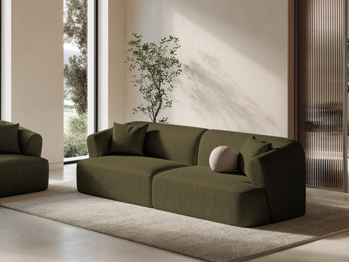 4er Sofa Campi von Cosmopolitan Design mit Stoffbezug und niedrigen schwarzen Beinen