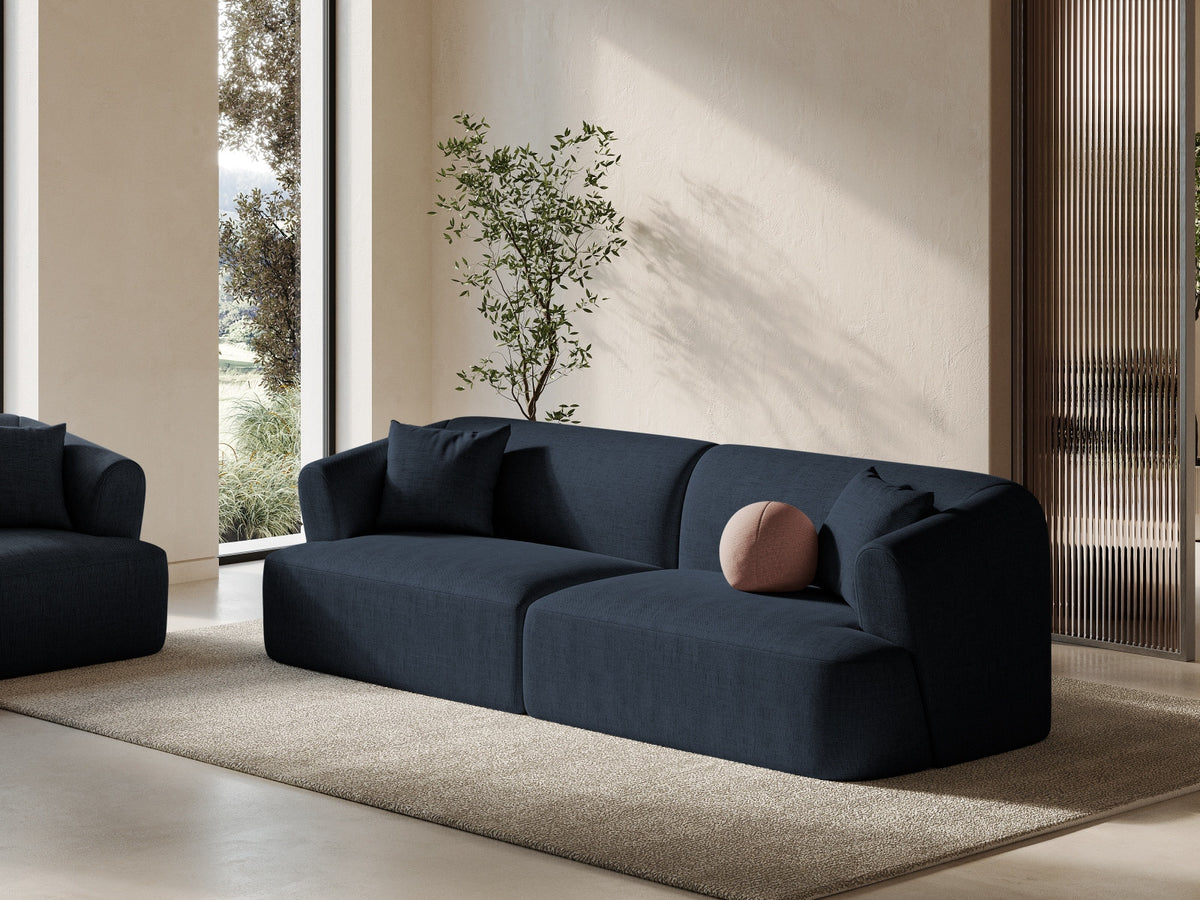 4er Sofa Campi von Cosmopolitan Design mit Stoffbezug und niedrigen schwarzen Beinen