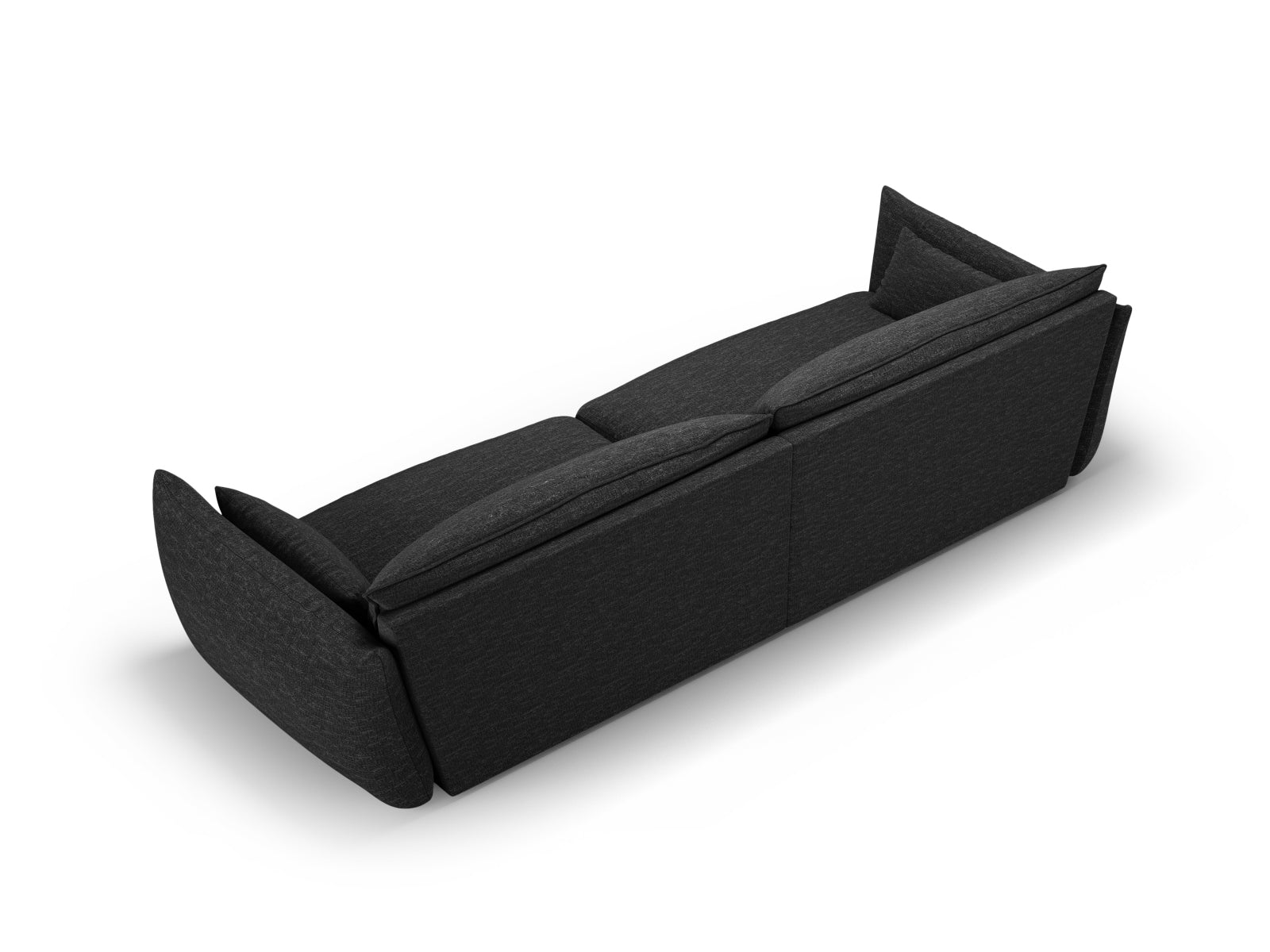 Elegantes 4-Sitzer Sofa Matera in zeitlosem Schwarz, ideal für komfortable und stilvolle Wohnräume.