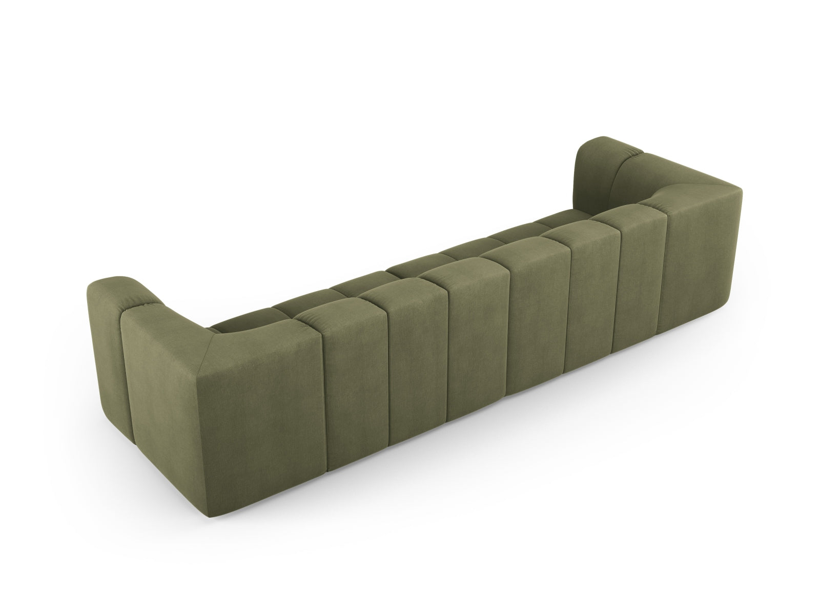 Stylisches 4-Sitzer Sofa Moritz in zartem Grün, perfekt für zeitgemäße Einrichtungen und gemütliche Wohnzimmeratmosphäre.