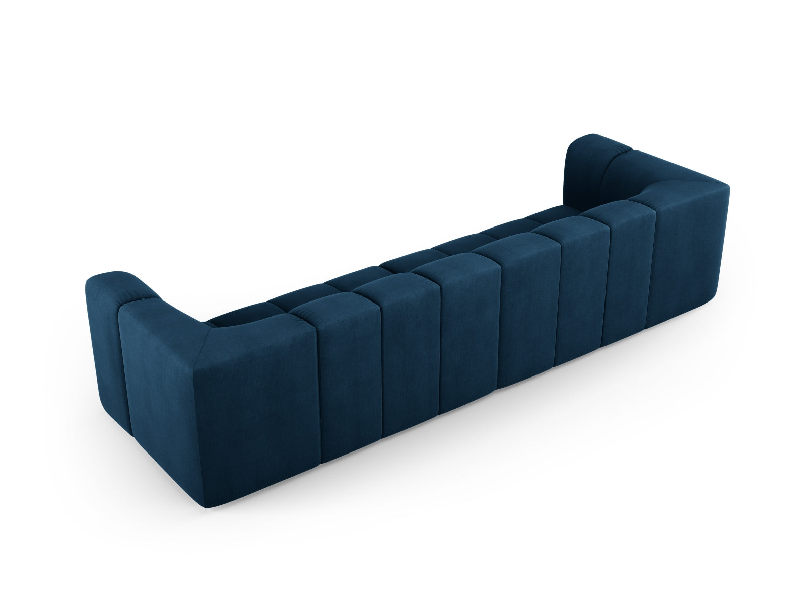 Modulares 4-Sitzer Sofa Moritz in Royal Blue-Rebel, perfekt für moderne Wohnkonzepte und komfortable Entspannung.
