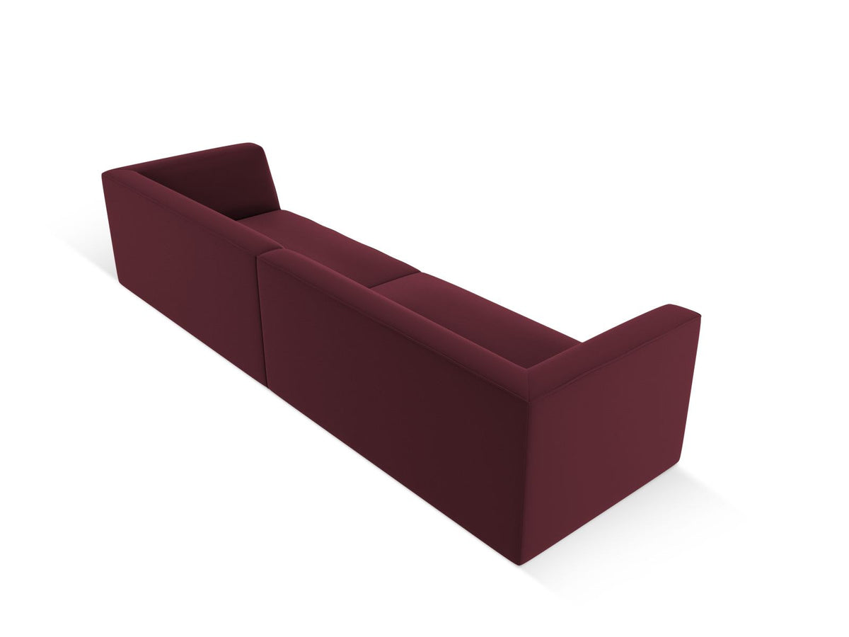 Modulsofa Siena in Light Beige-Pacifico Kunstleder, 4-Sitzer mit schwarzen Kunststoffbeinen, Masse 302x93x69 cm.
