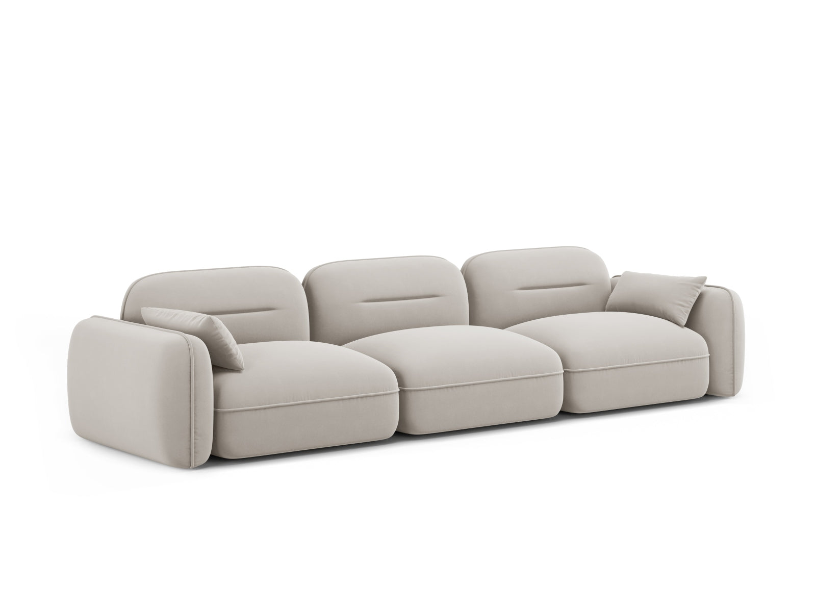 Sydney Velour Modular Sofa 4 Sitzer in Light Beige präsentiert im Onlineshop von KAQTU Design AG. 4er Sofa ist von Cosmopolitan Design