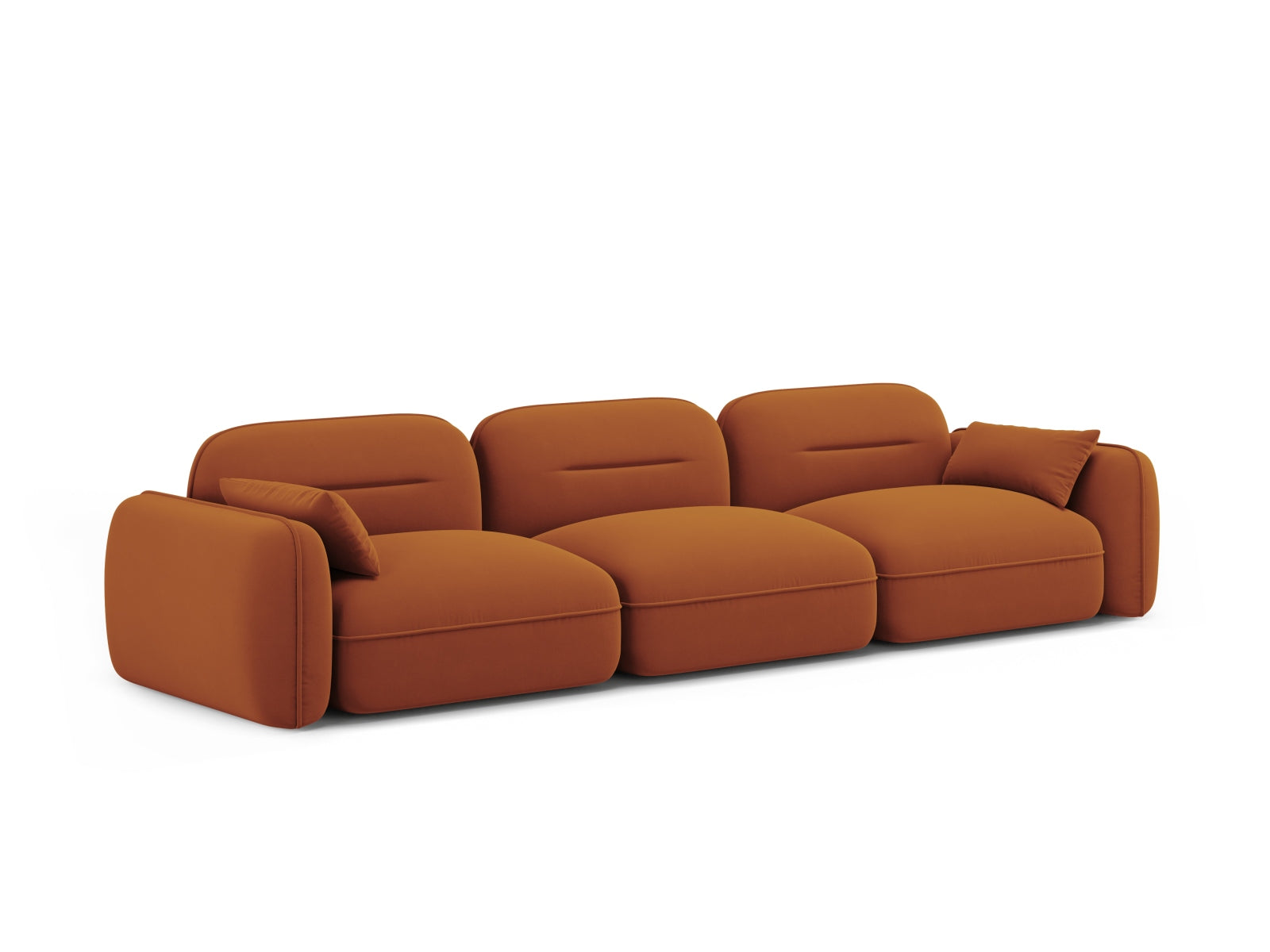 Sydney Velour Modular Sofa 4 Sitzer in Terracotta präsentiert im Onlineshop von KAQTU Design AG. 4er Sofa ist von Cosmopolitan Design