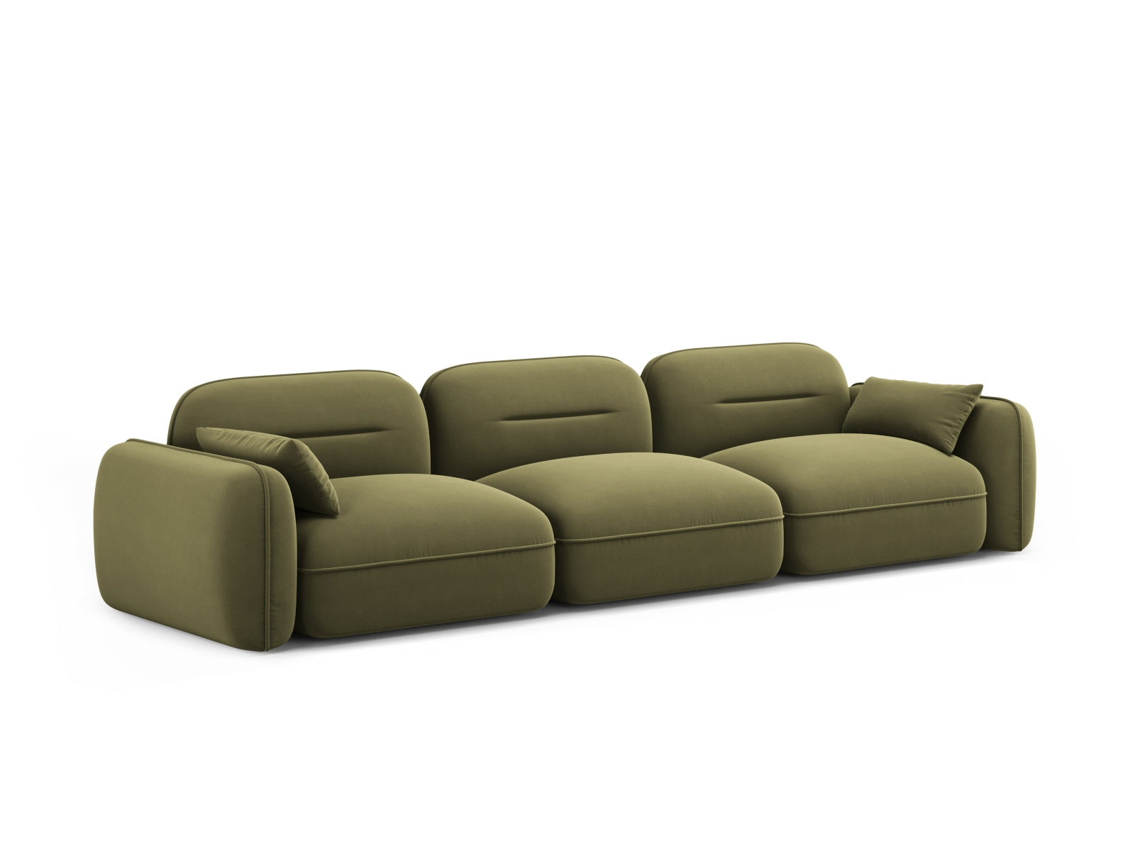 Sydney Velour Modular Sofa 4 Sitzer in Light Green präsentiert im Onlineshop von KAQTU Design AG. 4er Sofa ist von Cosmopolitan Design