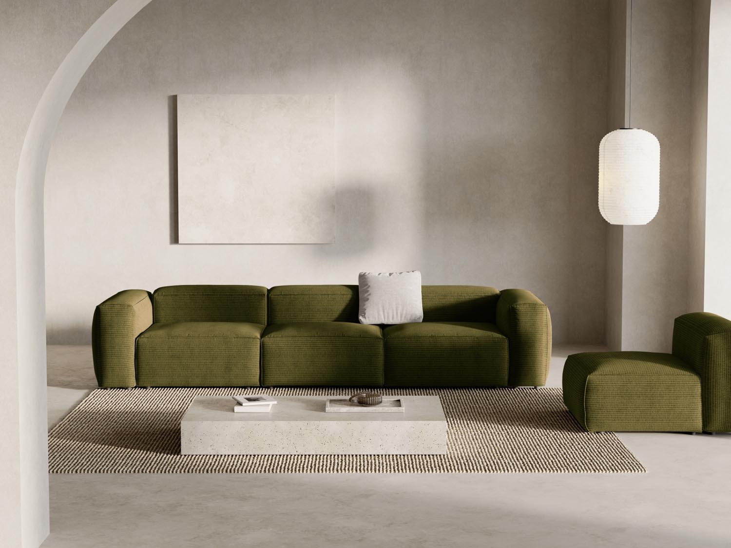 Entdecken Sie das elegante Bergamo Modular Sofa 4 Sitzer von Cosmopolitan Design – perfekt für Ihr modernes Zuhause und gemütliche Stunden!