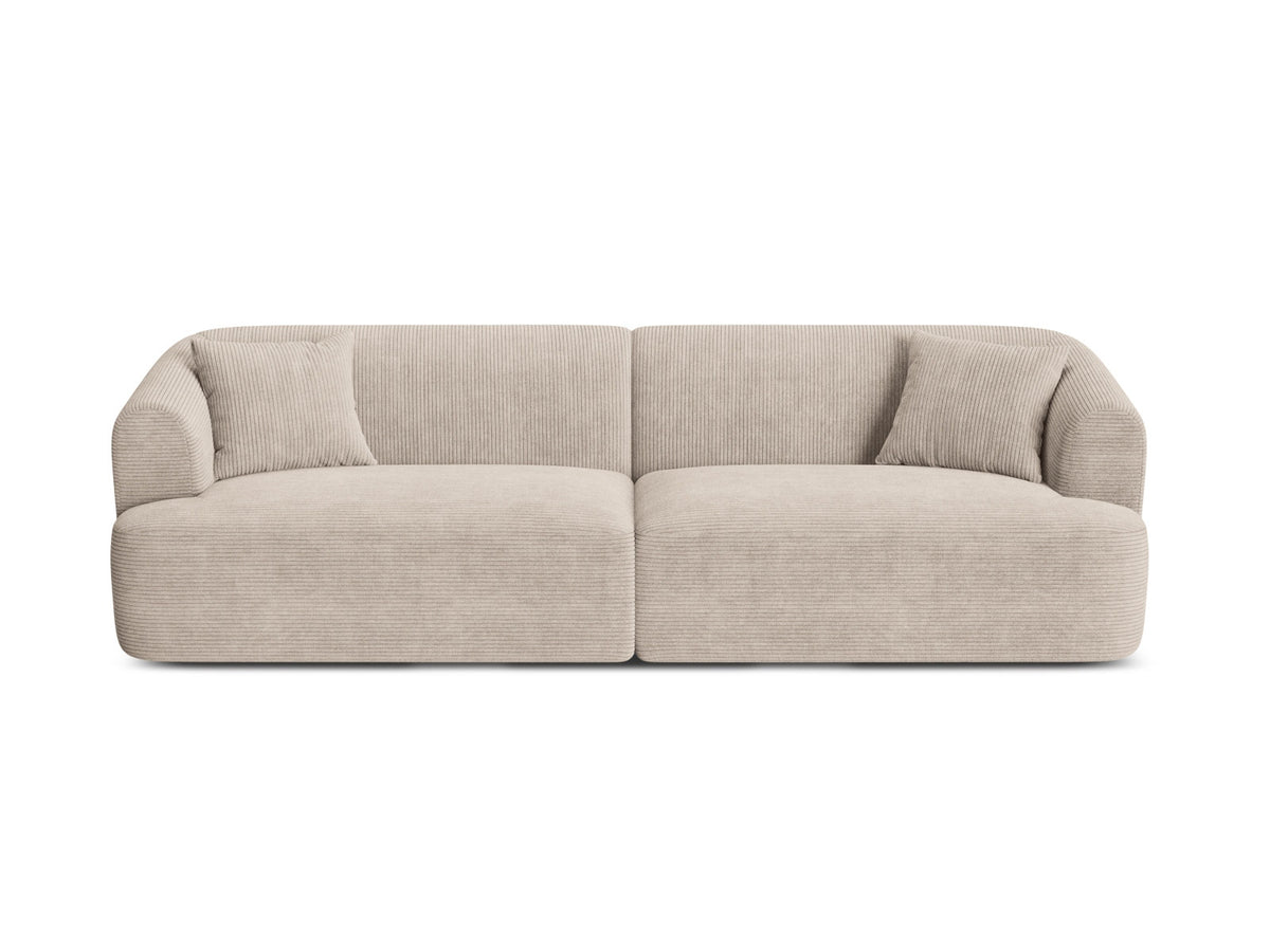 4er Sofa Campi von Cosmopolitan Design mit Stoffbezug und niedrigen schwarzen Beinen