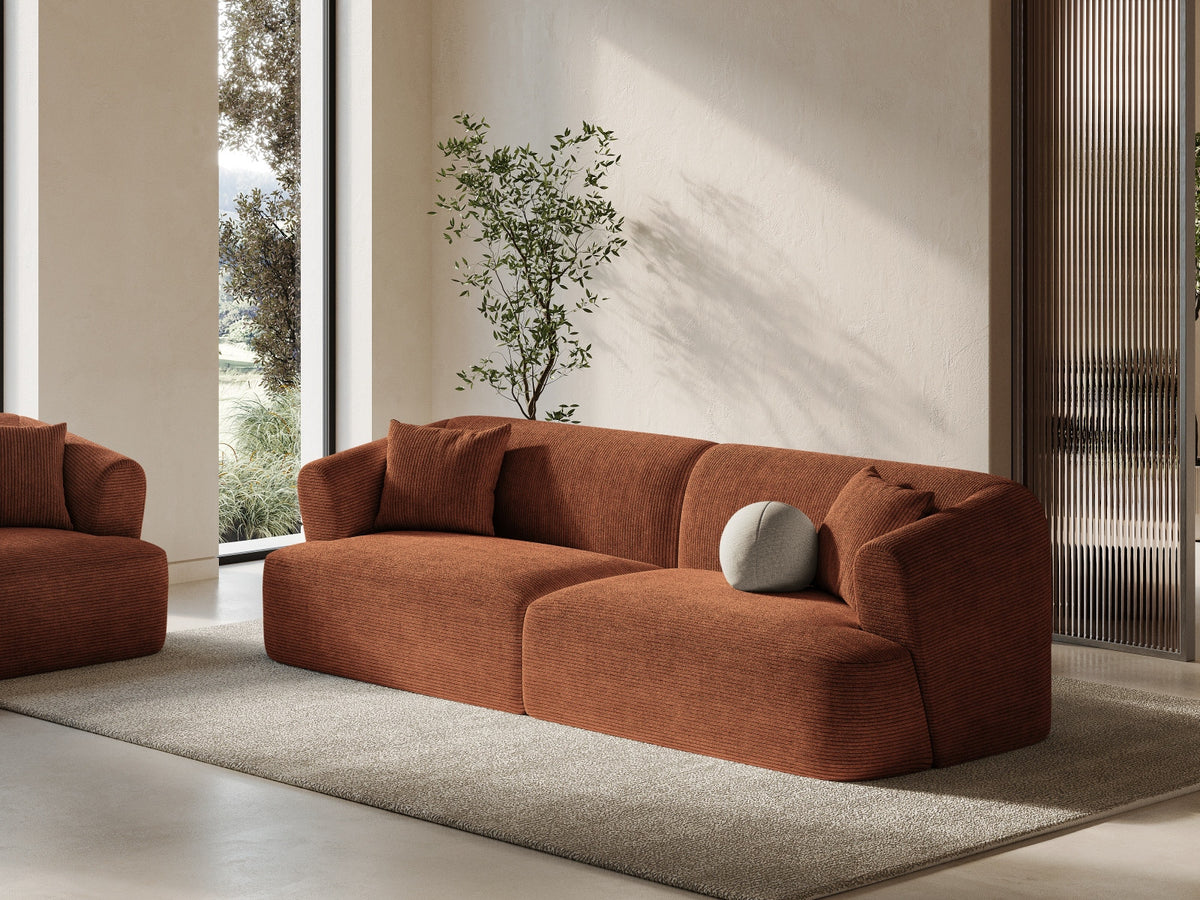 4er Sofa Campi von Cosmopolitan Design mit Stoffbezug und niedrigen schwarzen Beinen
