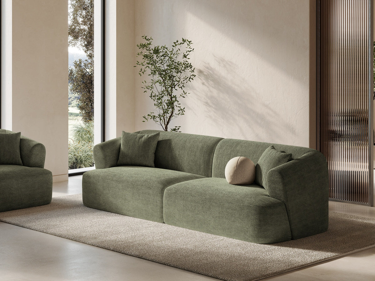 4er Sofa Campi von Cosmopolitan Design mit Stoffbezug und niedrigen schwarzen Beinen