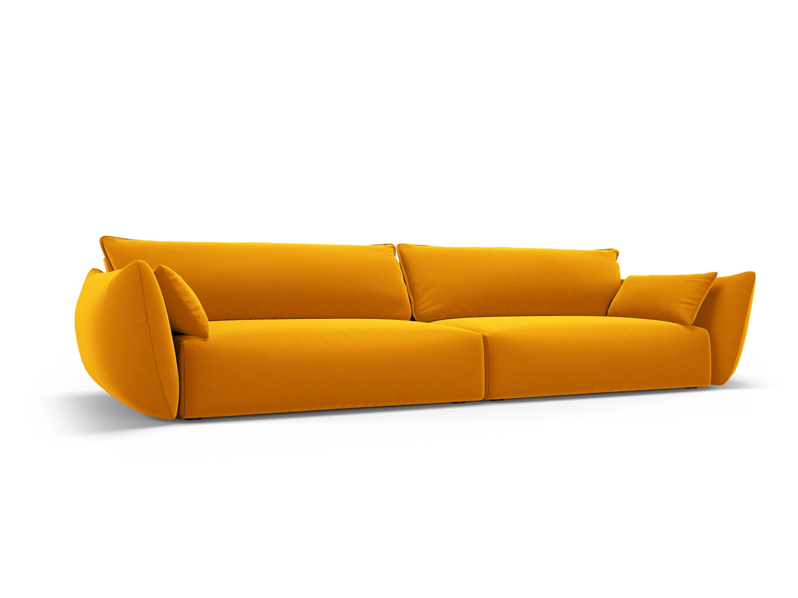 Elegantes 4-Sitzer Sofa Matera in strahlendem Gelb, ideal für stilvolle Wohnräume, präsentiert von Cosmopolitan Design.