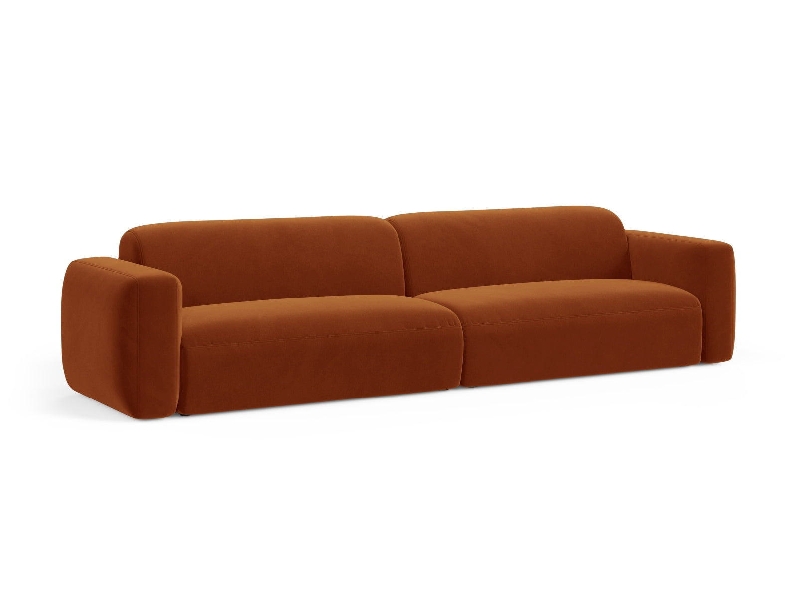 Strino Velour Modular Sofa 4 Sitzer in Terracotta präsentiert im Onlineshop von KAQTU Design AG. 4er Sofa ist von Cosmopolitan Design