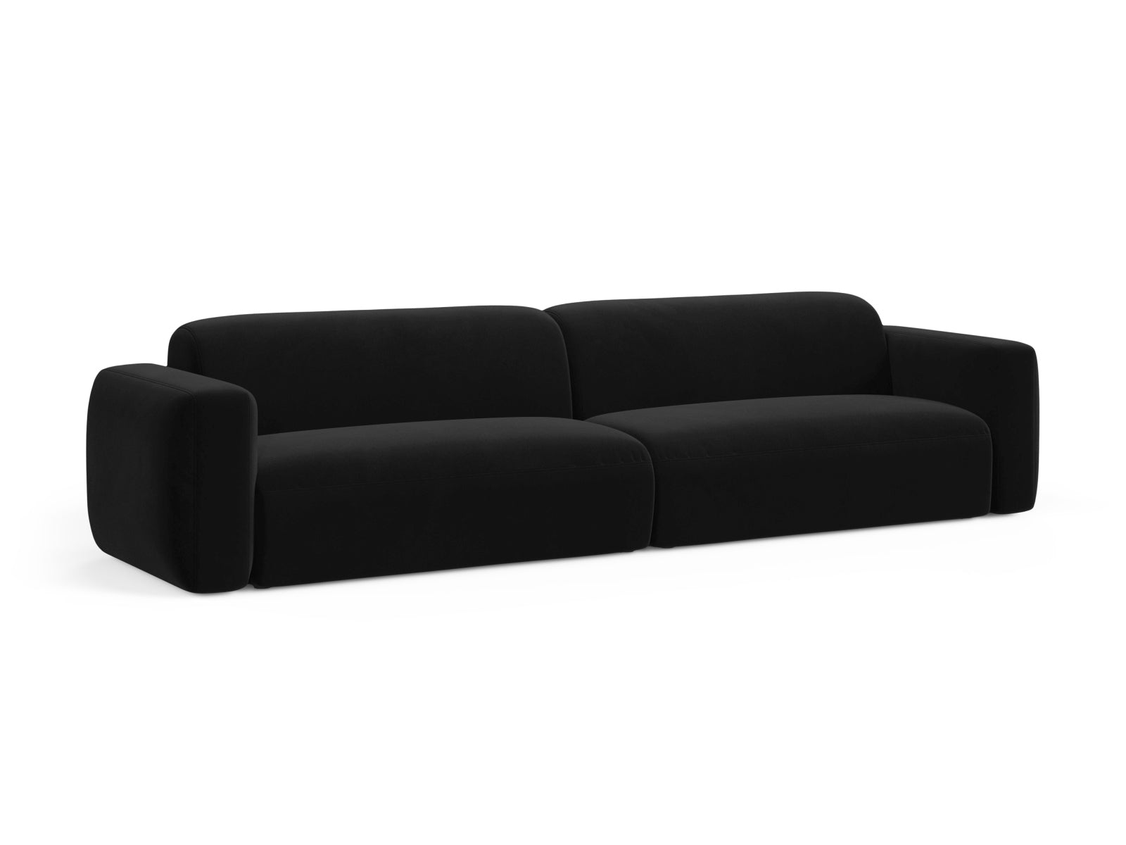 Strino Velour Modular Sofa 4 Sitzer in Black präsentiert im Onlineshop von KAQTU Design AG. 4er Sofa ist von Cosmopolitan Design
