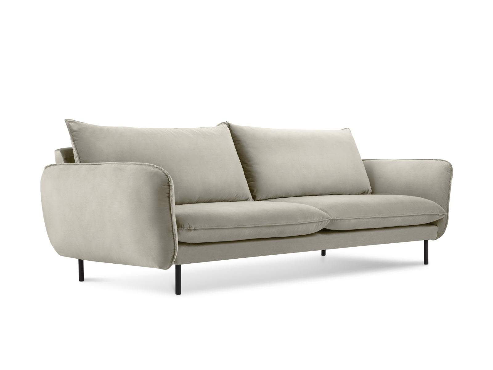 Vienna Velour Sofa 4 Sitzer 92cm in Beige/Schwarz präsentiert im Onlineshop von KAQTU Design AG. 4er Sofa ist von Cosmopolitan Design