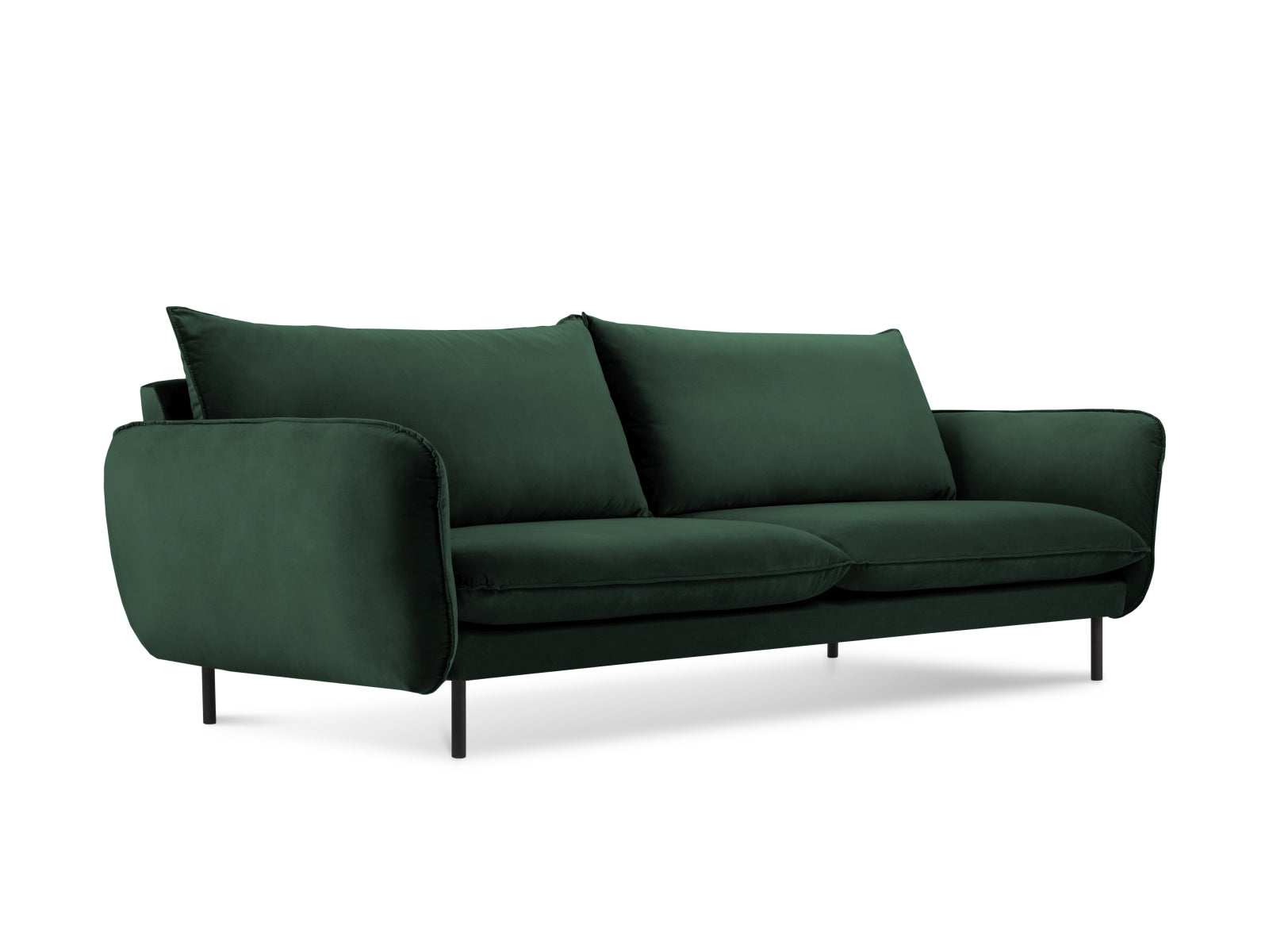 Vienna Velour Sofa 4 Sitzer 92cm in Bottle Green/Schwarz präsentiert im Onlineshop von KAQTU Design AG. 4er Sofa ist von Cosmopolitan Design