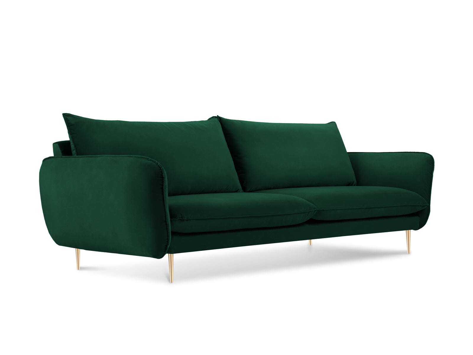 Vienna Velour Sofa 4 Sitzer 92cm in Bottle Green/Gold präsentiert im Onlineshop von KAQTU Design AG. 4er Sofa ist von Cosmopolitan Design